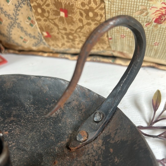 VTG Hand Forged Iron Candlestick Handheld Hand Made Rustic Farmhouse Primitive - Picture 7 of 13